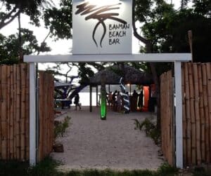 Beach bar at sunset