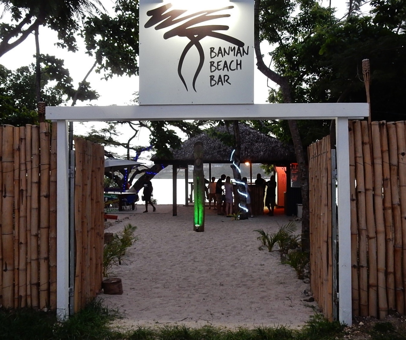 Beach bar at sunset